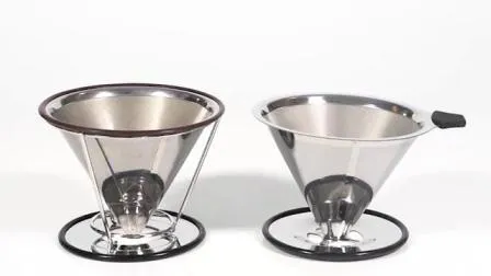 再利用可能なチタンコーティングされたハニカム形状超微細食品グレード 304 ステンレス鋼ホルダー付きメタルコーヒーフィルターに注ぐ